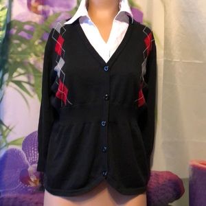 women's sweater with built in collar